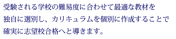 受験される学校の難易度に合わせて